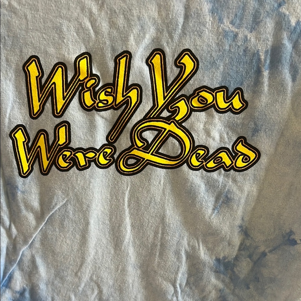 Assholes Live Forever Blue Tie-Dyed Graphic T-Shirt Size Large New - Picture 2 of 5